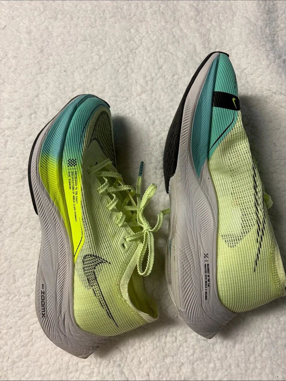 Nike size 7 Women's Neon Yellow & Aqua Flyweight Running Sneakers